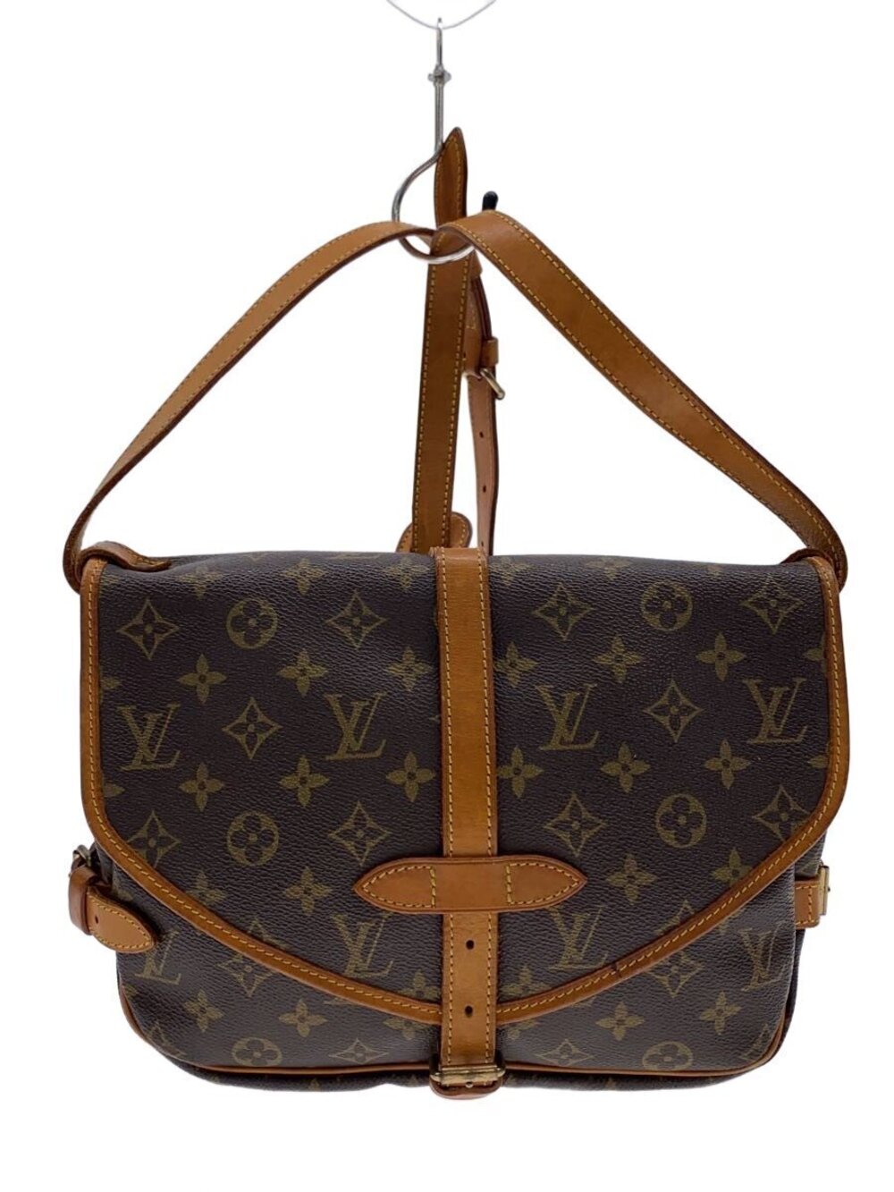 Louis Vuitton Saumur Canvas Crossbody Bag Brown